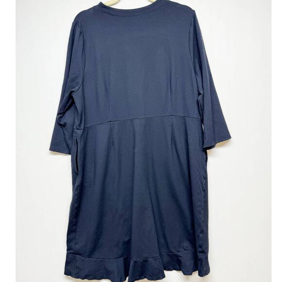 J. Jill Ponte Womens Navy Blue Ruffled Knee Length Dress XL - Picture 4 of 5